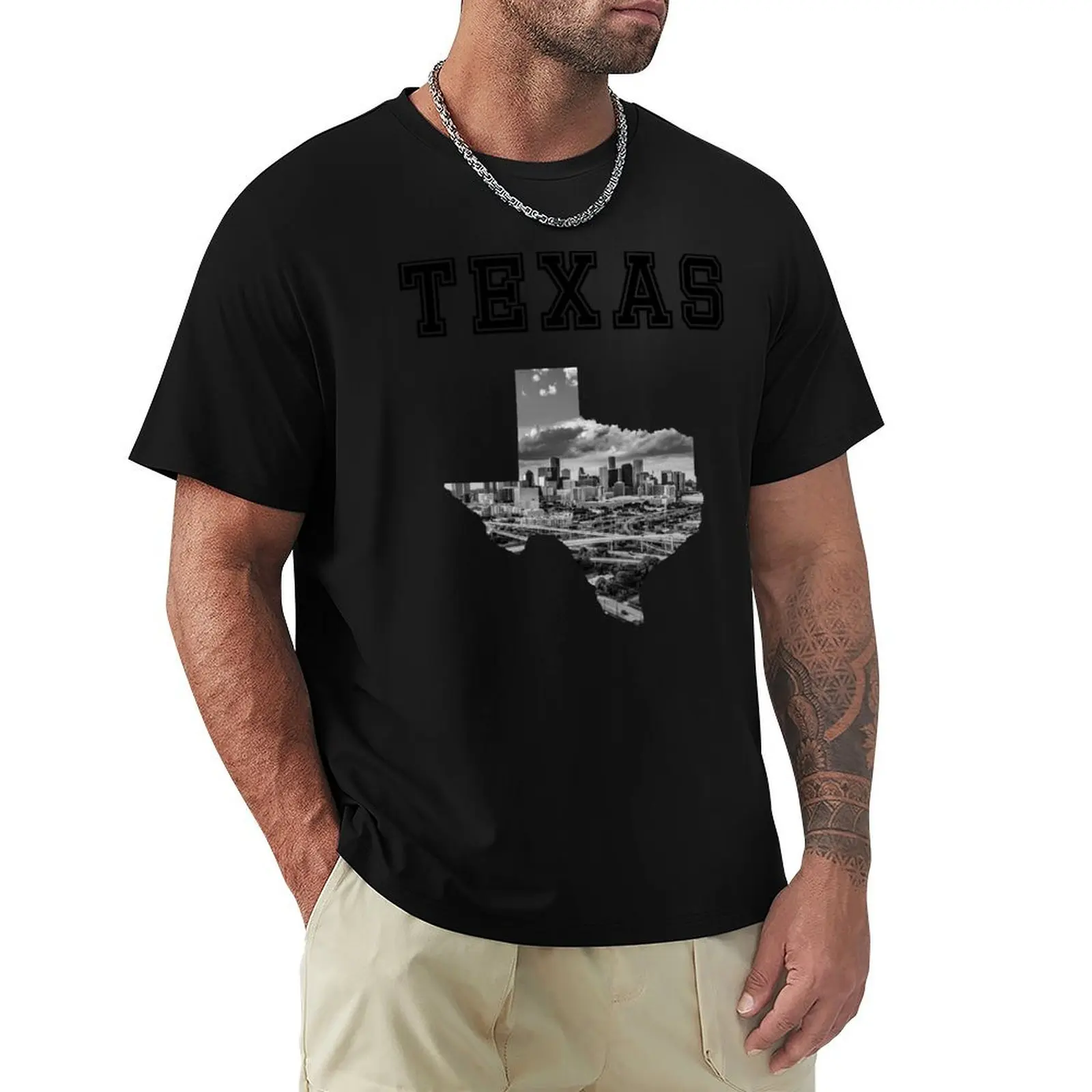 Retro Texas City T-Shirt Long Lasting Casual T-Shirt