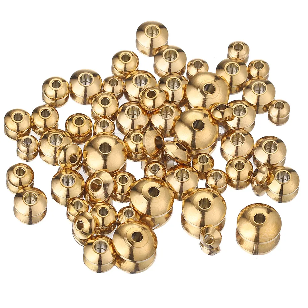 20pcs 4 5 6 8mm Stainless Steel Gold Plated Flat Spacer Abacus Seed Beads for Needlework Jewelry Making DIY Bracelet Wholesale