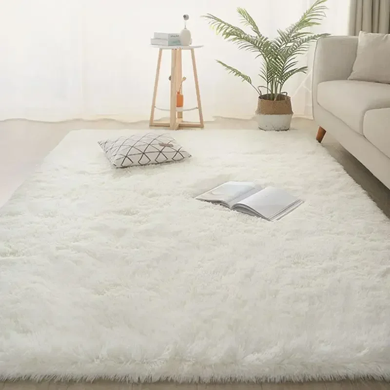 White Carpet Bedroom Seat Cushion Photo Solid Color Long Hair Plush Blanket Floor Mat Living Room Bay Window Bedside Blanket