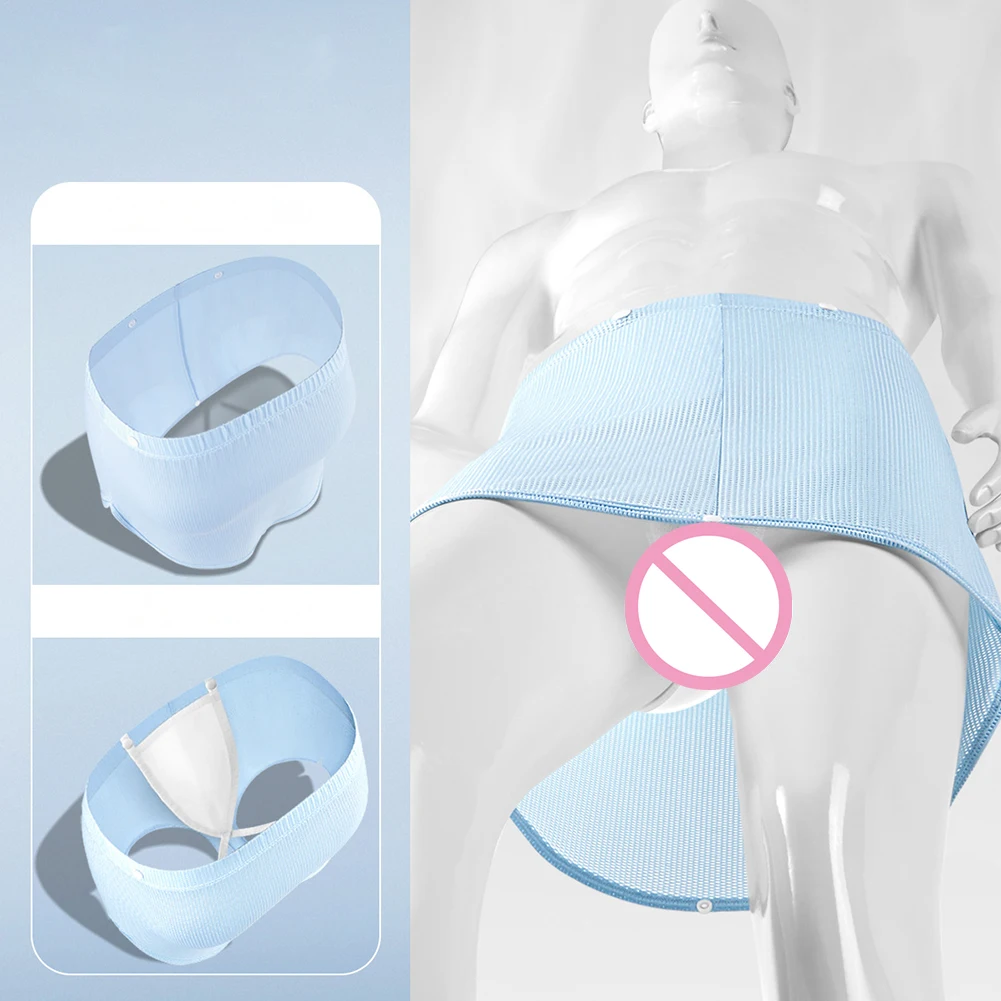 Breathable Men\'s Panties Button Adjustable Briefs Multiple Color Choices Solid Color Briefs Male Underpants Beige