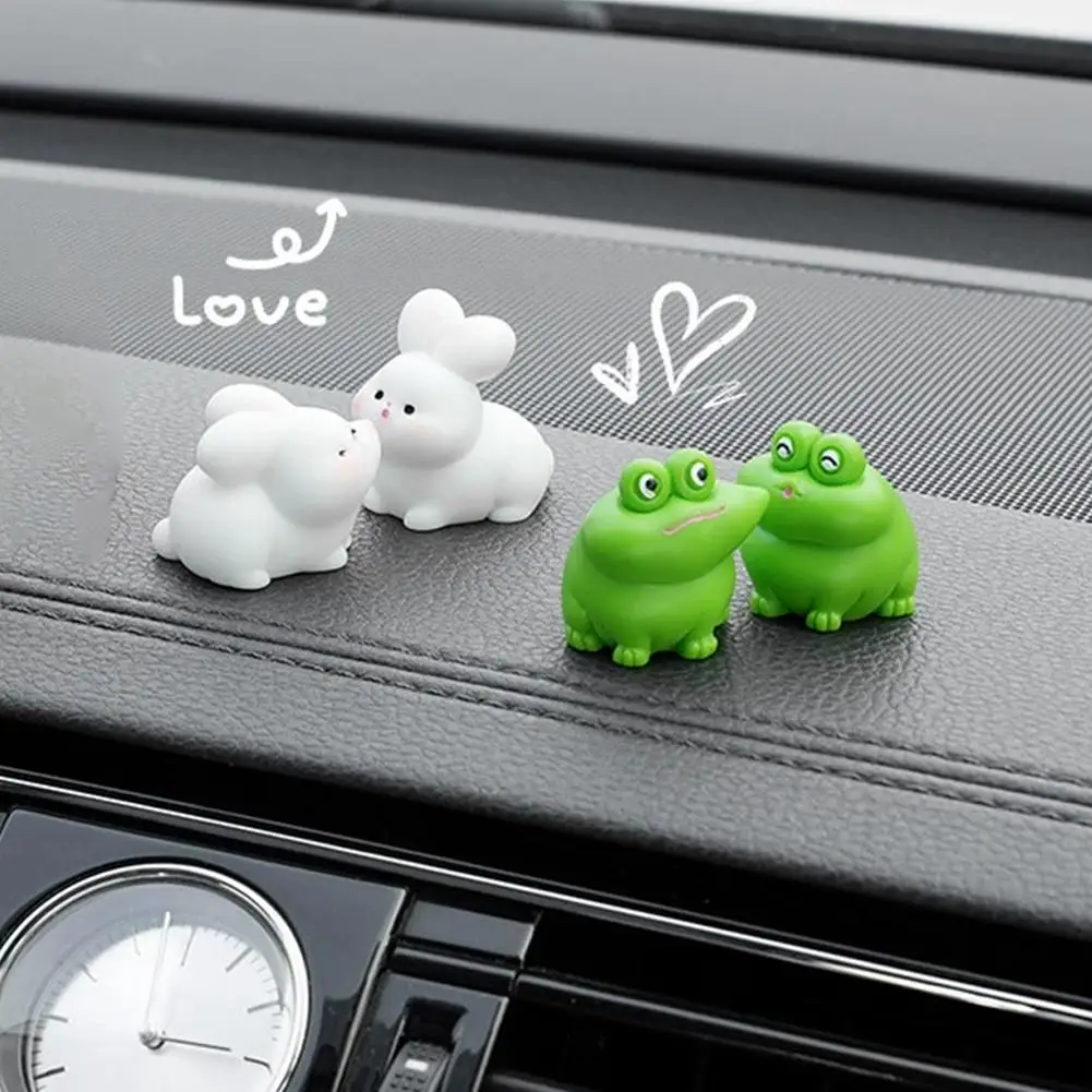 Car Ornaments Couple Animal Light Kiss Car Central Ornament Valentine's Gifts Control Rearview Mirror Decorative Day I3O8