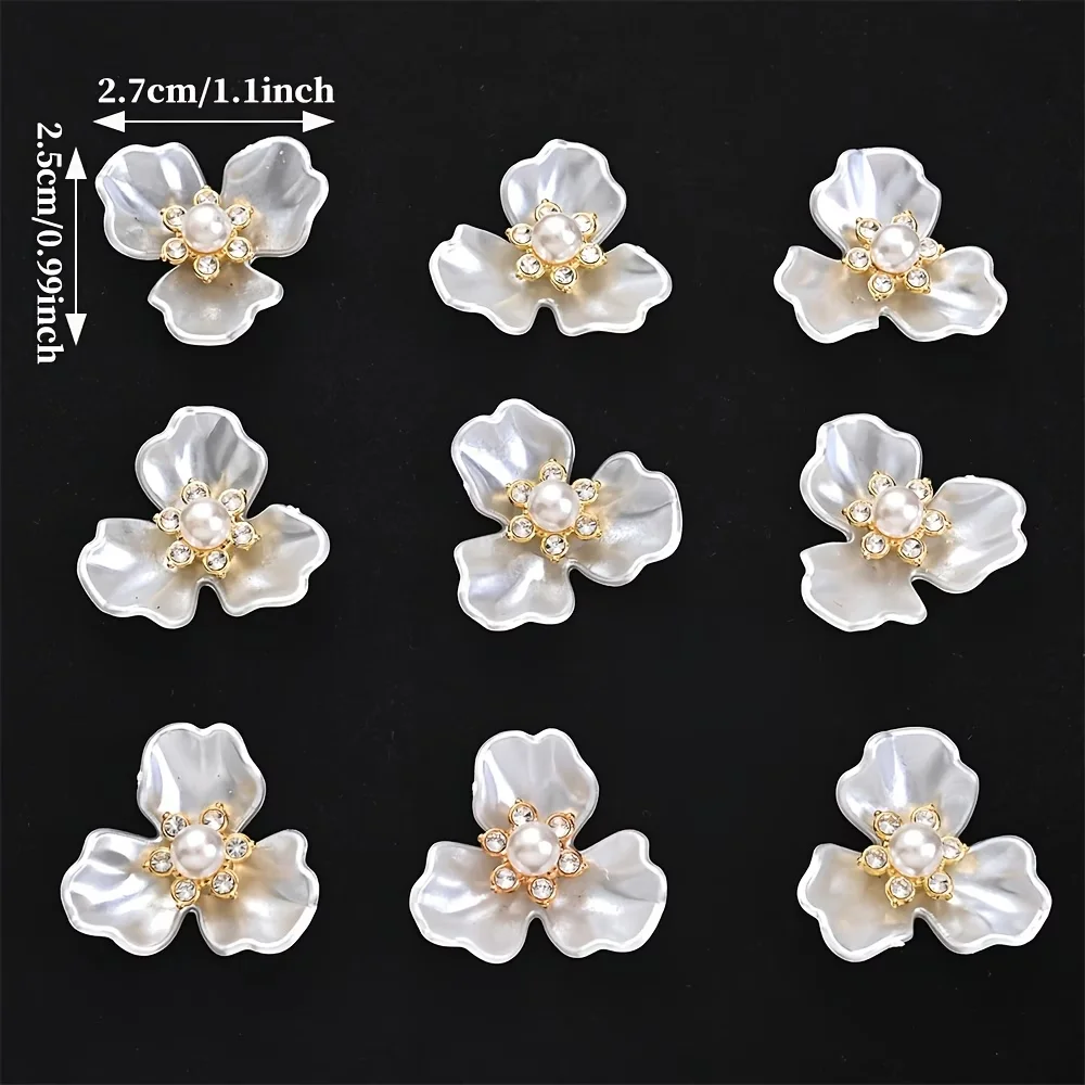 20 Pieces of Three-Petal Flower Stickers - Acrylic DIY Jewelry Making Handcrafted Materials, Fashionable Decoration