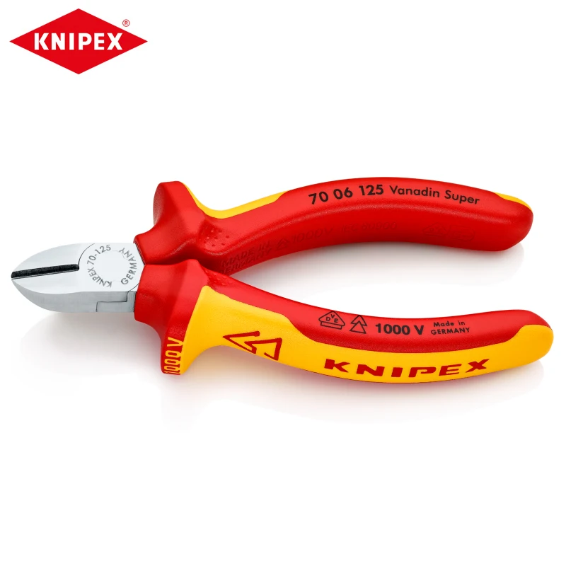 

KNIPEX 70 06 125 Diagonal Cutter 1000V VDE Tested Mini Compact Plier 125mm