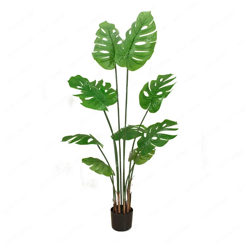 New Artificial Monstera Plant Bonsai Tropical Green Plant Back of Turtle Tree Large Home Furnishings Bonsai