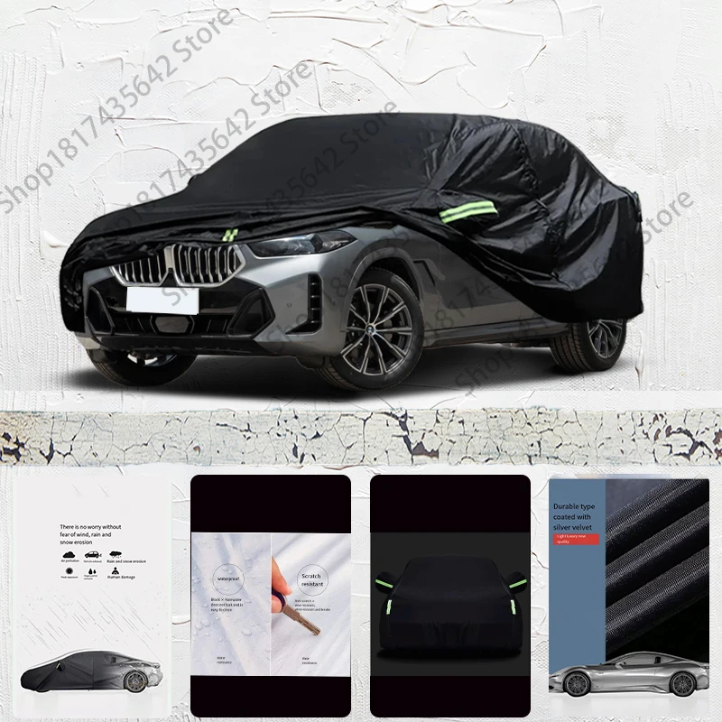 For BMW X6 Car cover Exterior Car Cover Black Outdoor Protection Full Car Covers Waterproof Sunshade Anti UV Snow Cover