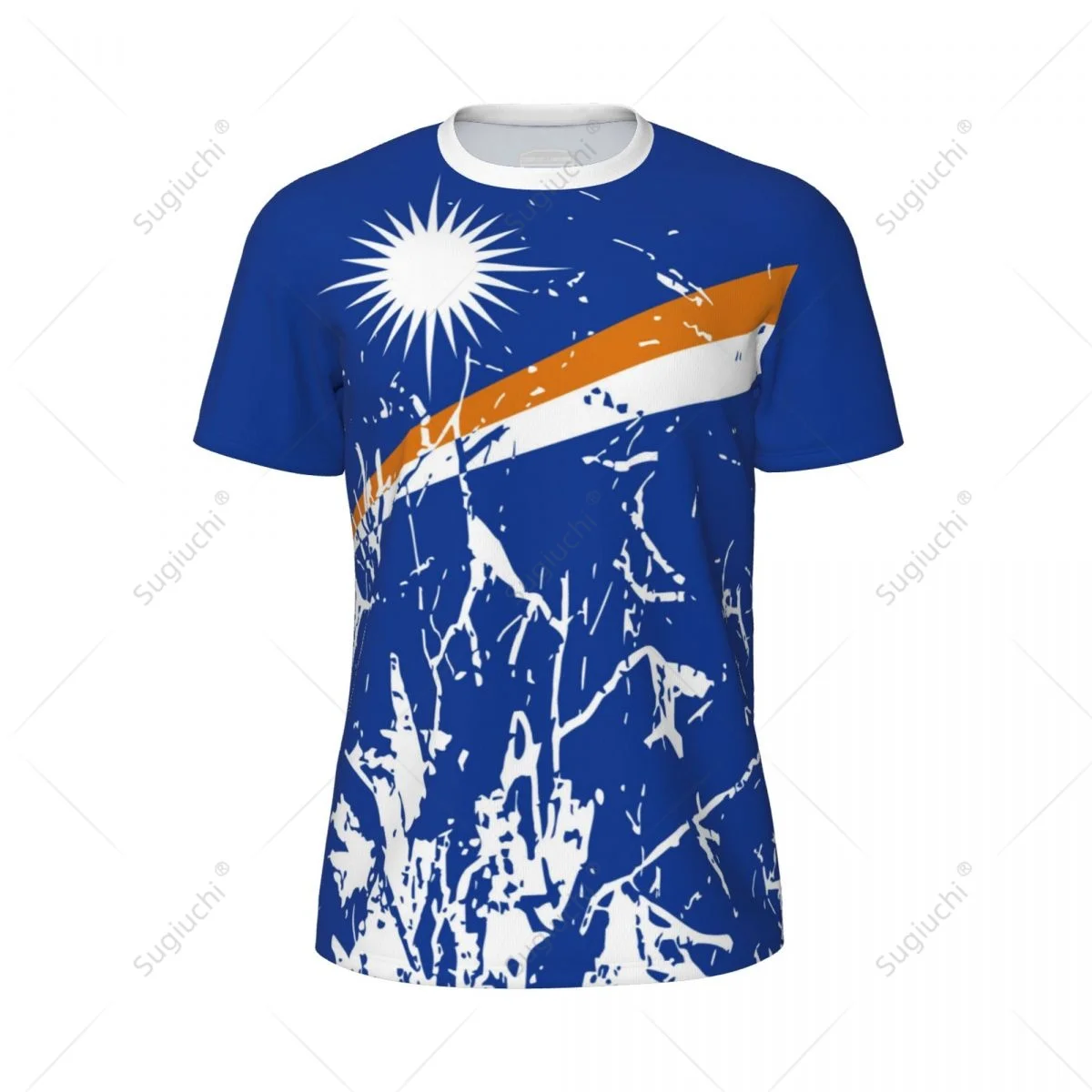 Exclusive design Marshall Islands Flag Grain 3D Printed Men For Running Bike Soccer Tennis Fitness Sports jersey Mesh T-shirt