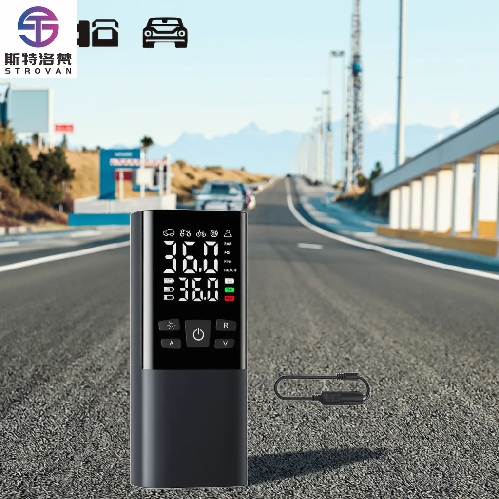 Electric Portable Air Compressor with Digital Display Tire Pressure ABS Material Wireless for Car Bicycle Tire Inflator