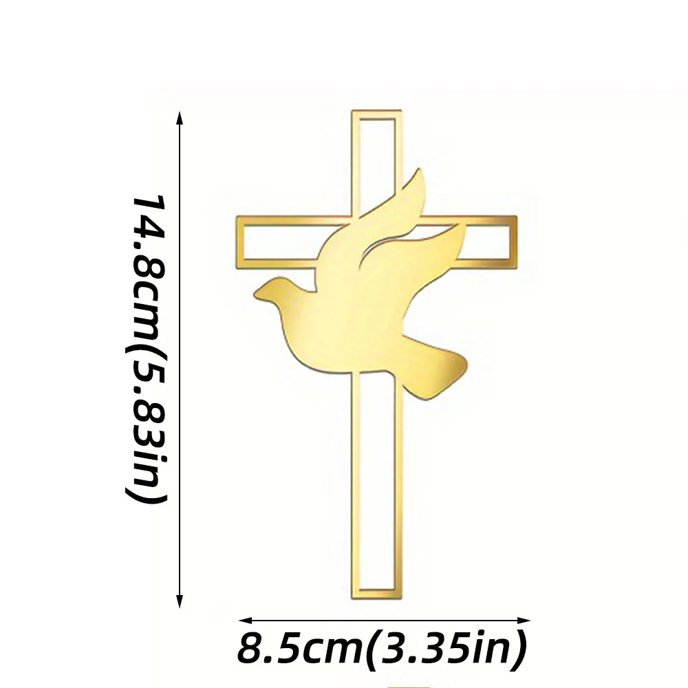 1/5 Stück Goldenes Kreuz & Taube Kuchendeckel Heilige Kommunion Dekor, Taufe Partyzubehör, Erstkommunion Kucheneinsatz Babyparty – Detail 17