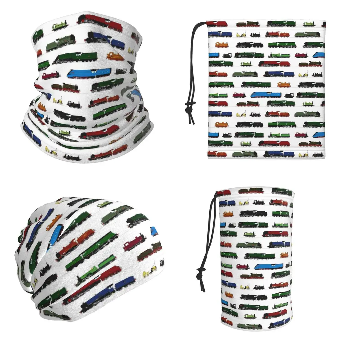 Iconic British Steam Trains Bandana Neck Gaiter Printed Wrap Mask Scarf Hiking Fishing Face Mask For Men Women Adult Winter