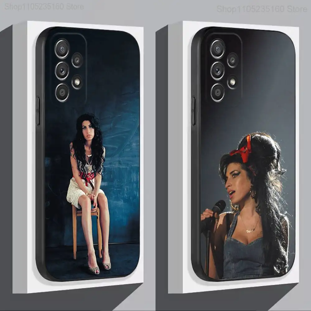 

A-Amy W-Winehouse Singer Phone Case For Samsung S 25,24,23,22,30,21,10,9,Ultra,Plus,Lite,FE,4,5G Black Soft Case