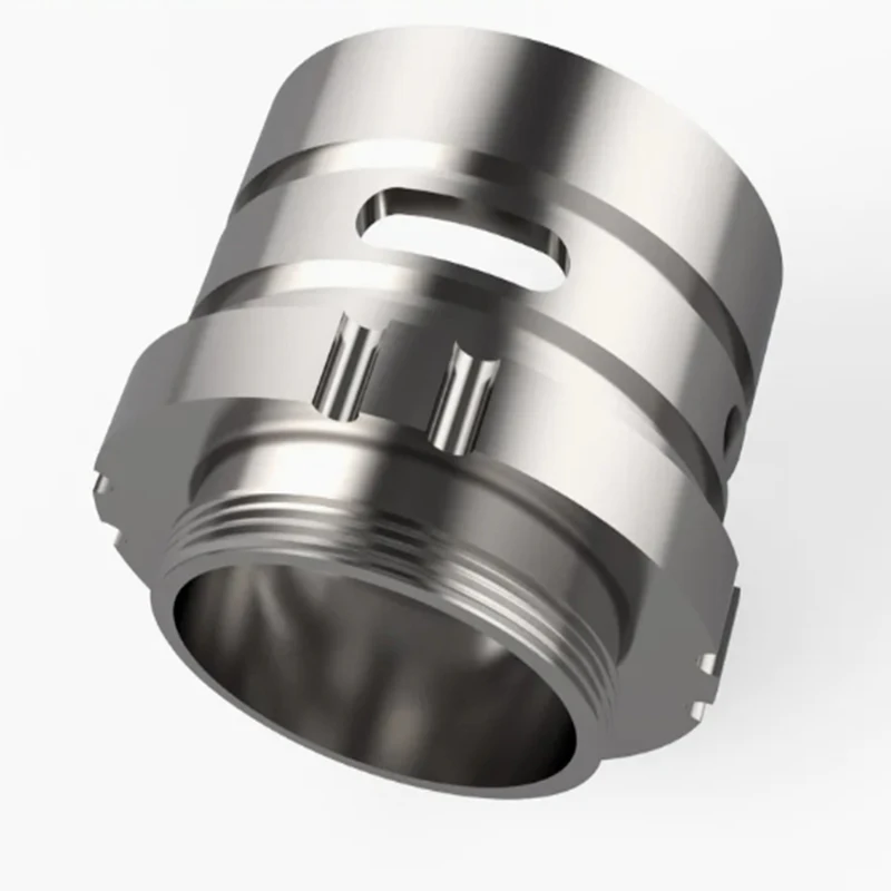 Stainless steel CNC turning and milling compound precision machining multi-slot threaded connector multifunctional adapter ring