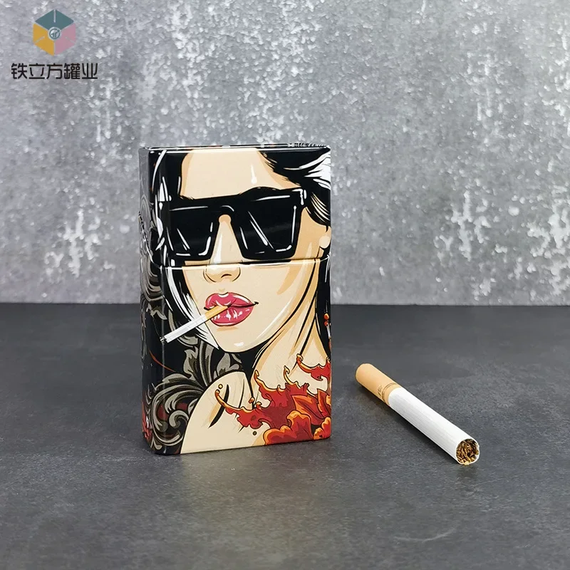 Creative Luxury Tin Cigarette Box Can Hold 20 Cigarettes Smoking Accessories for Men and Women