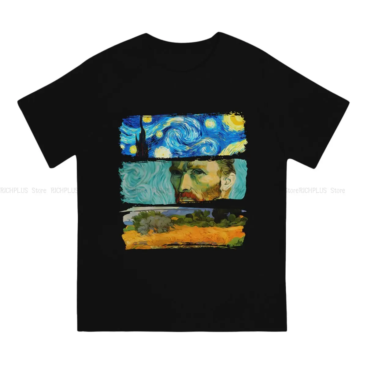 Van Gogh Art Newest TShirt for Men Art and Culture Round Neck Polyester T Shirt Personalize Gift Clothes Streetwear