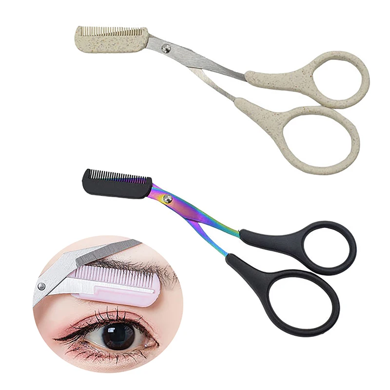 Eyebrow Trimmer Scissor Beauty Products For Women Eyebrow Scissors With Comb Stainless Steel Makeup Tools Beauty Scissors