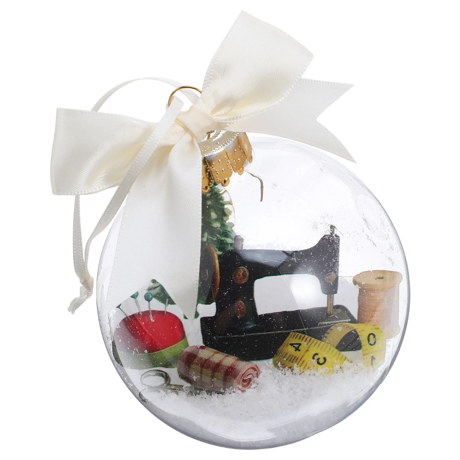

Clear Plastic Snow Globe Ornament Xmas Tree Hanging Snow Ball Pendant Christmas Party Holiday Decoration Shatterproof Balls