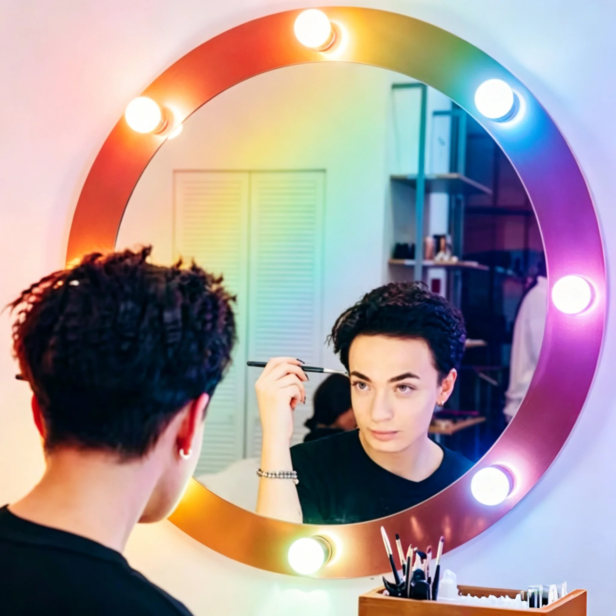 Colorful RGB LED Makeup Light Bulbs USB Powered Dimmable Vanity Mirror Ambient Lighting