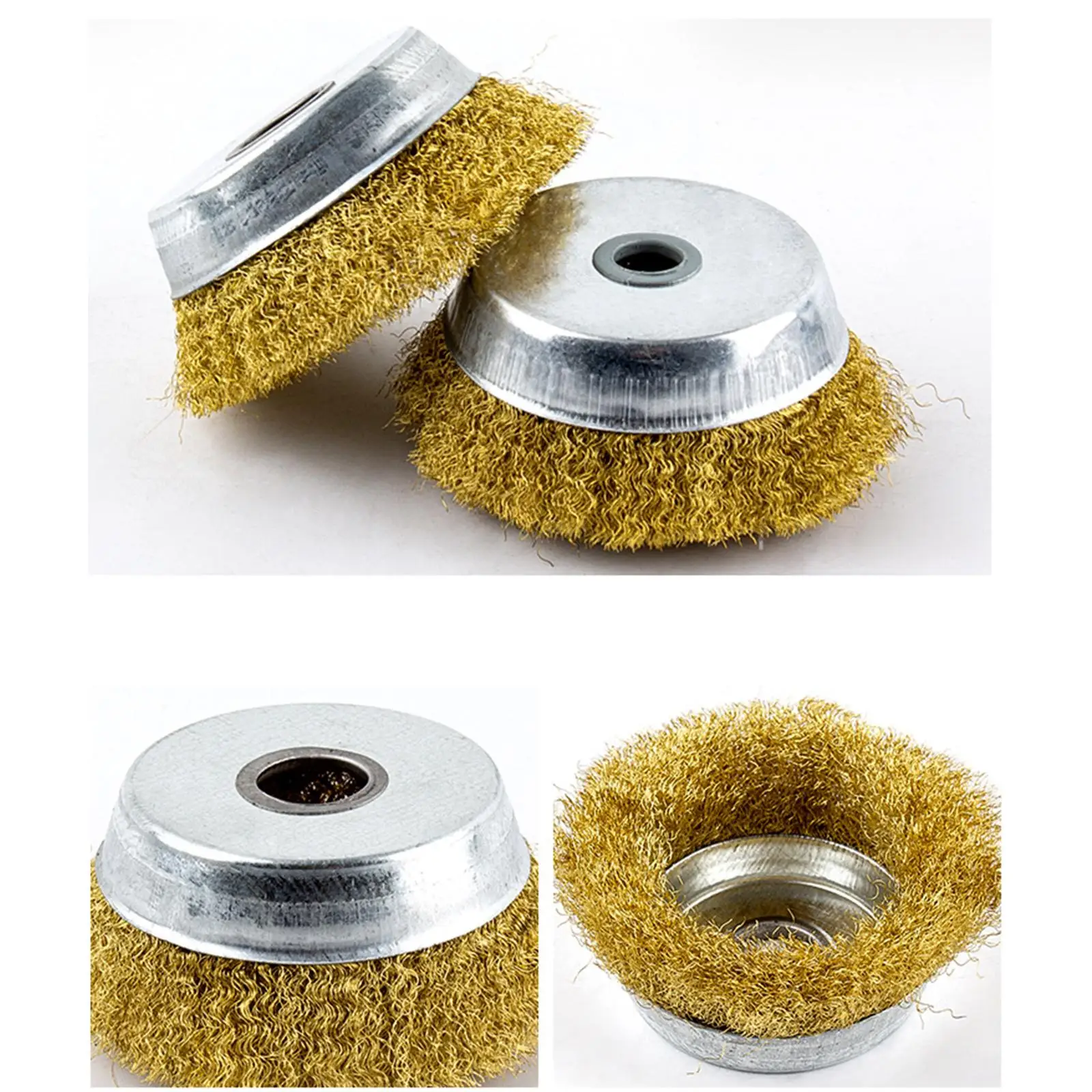 Pure Copper Wire Wheel Brush Bowl Shape Steel Wire Ball Brush Rust Removal Drill Attachment for Power Tools Use