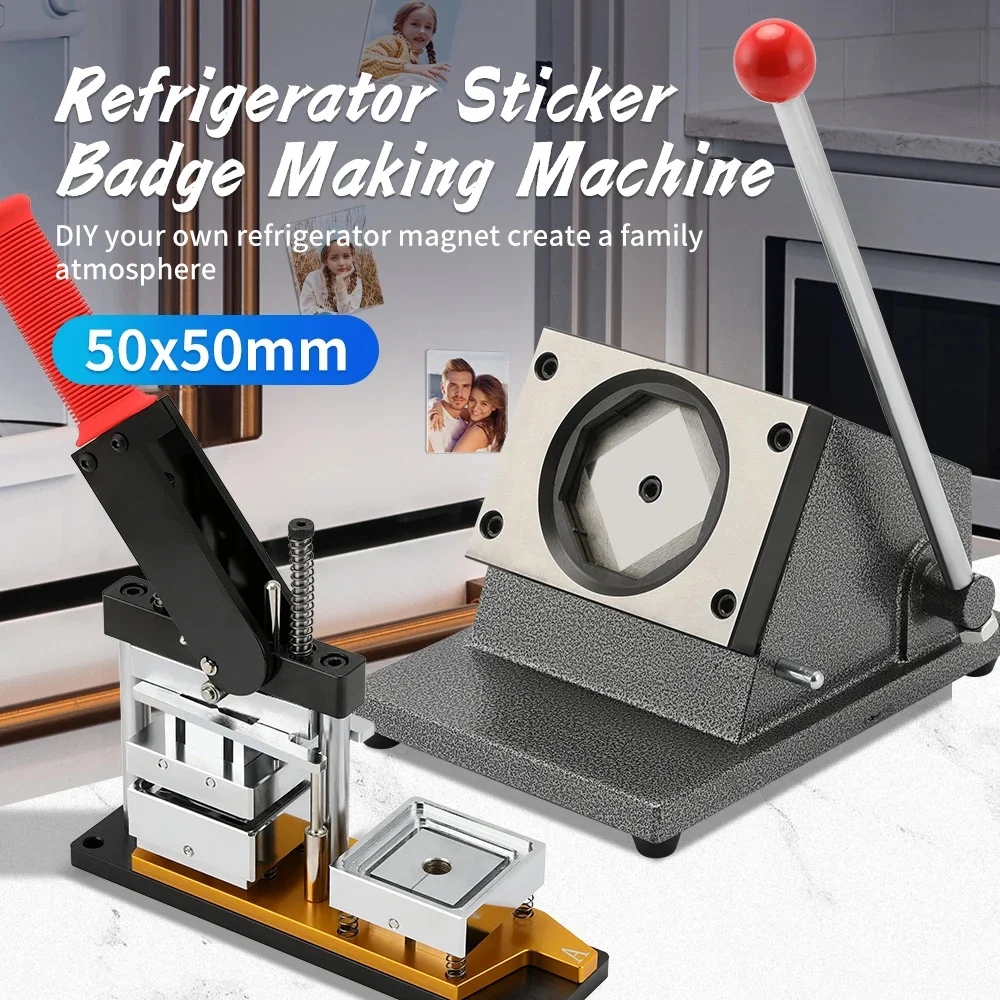 50*50mm Square Refrigerator Sticker Press Making Machine Magnetic Material Patch Fridge Magnet With Paper Cutter Pumps Parts