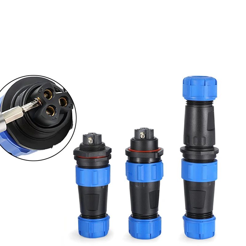 SP16 SP17 SP20 SP21 Aviation Connectors Plug Socket Panel Mount IP68 Waterproof Solderless Electrical Cable Wire Connector