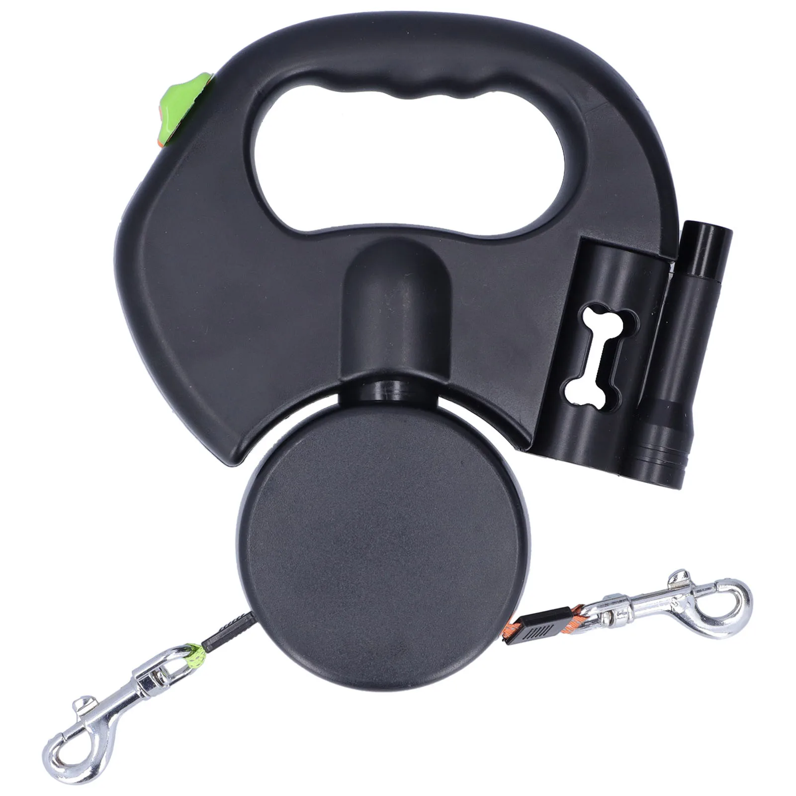 ZK20 Automatic Retractable Pet Leash 1 Tow 2 Retractable Double Dog Leash with Flashlight and Bag Dispenser