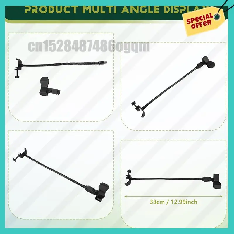 -ABJZ Supporto per microfono flessibile a collo di cigno con morsetto da scrivania per studio di trasmissione radiofonica, attrezzatura per trasmissione in diretta