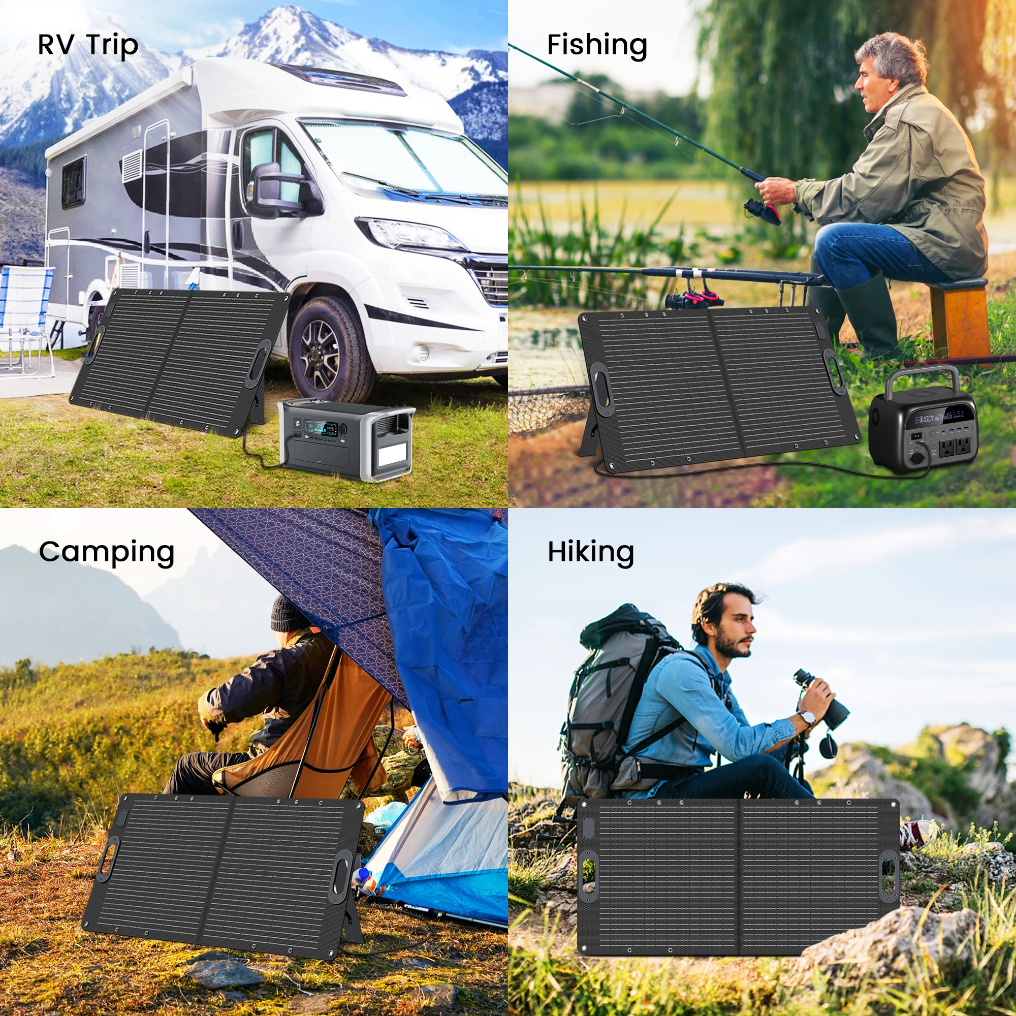 ETFE 100W Flexible Solar Panels Portable Foldable Solar Charger PWM Solar Charge Controller for Generator Power Station/RV/Phone