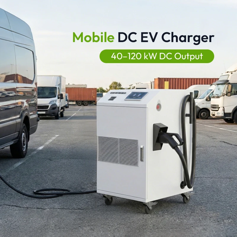 New Super 80kW Fast CCS2 Energy EV Charger Station 7'' LCD with Touch Screen DC Electric Car Charging Pile Portable