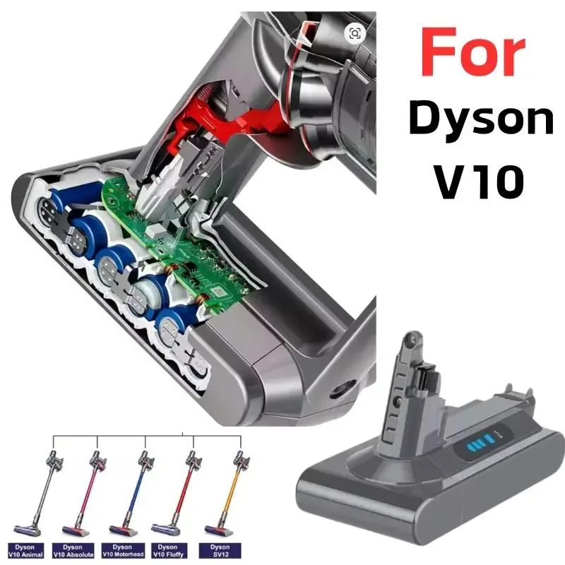 For Dyson V10 Battery 25.2V vacuum cleaner Replacement battery 6800mAh V10 Absolute Fluffy cyclone SV12 Battery Li-ion New