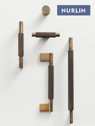 Nurlin Solid Brass Knurling Antique Brass Cross Pattern Cabinet Knob Cupboards T-bar Furniture Refrigerator Door Kitchen Pull