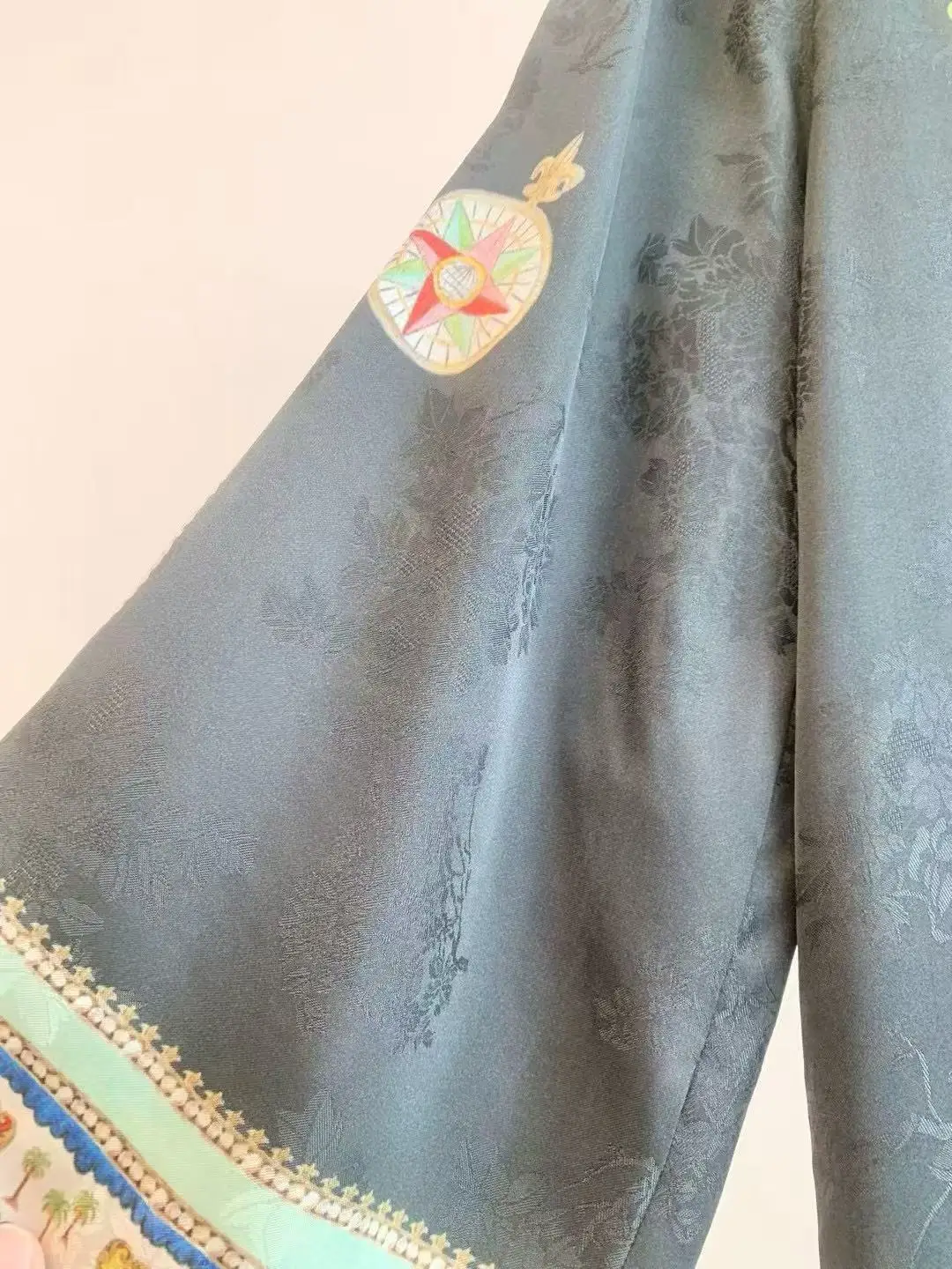 Vestido holgado estampado de manga larga para mujer, vestido largo cómodo a la moda para otoño, nuevo estilo 2025