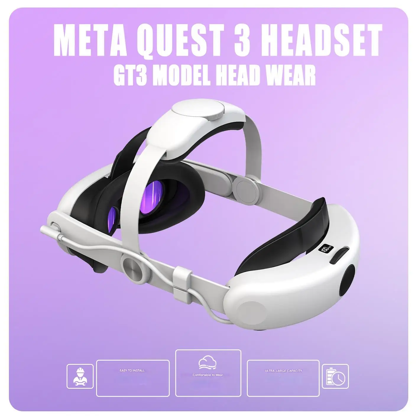 

For Meta Quest 3/3S Head Strap with Battery 8000mAh Elite Strap Replacement Battery Head Strap for Meta Quest 3S VR Accessories