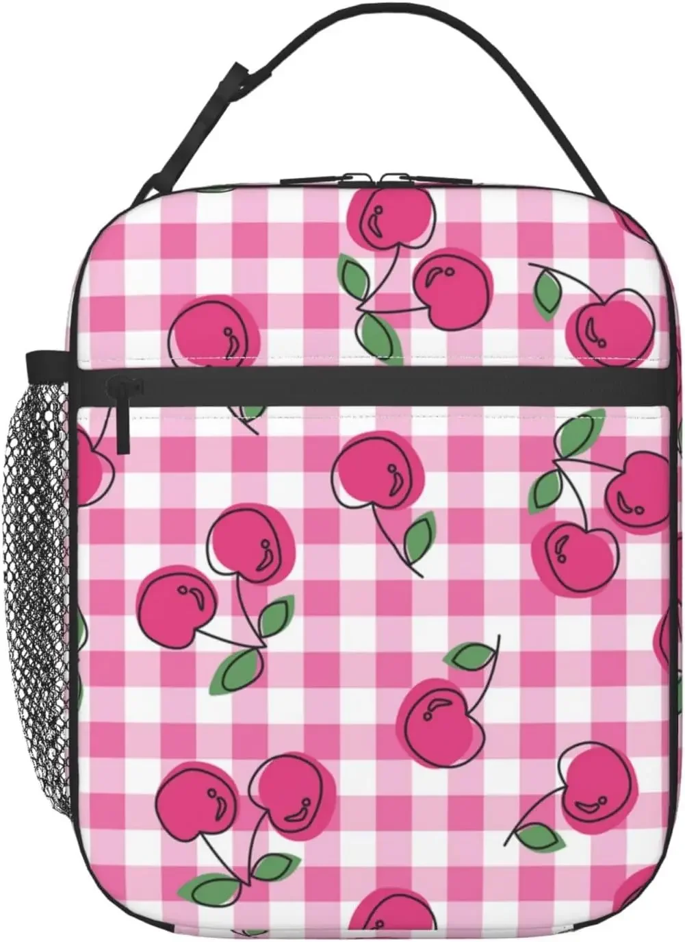 

Lunch Box for Adults Kids Women Men Pink Cherry Lunch Bag Container Gifts for Office Picnic Travel Work School