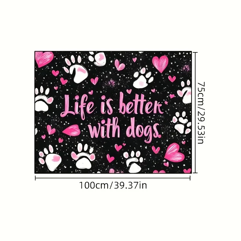 1pc Car Trunk Mat, Fit For Multiple Vehicle Models, Printed Design With Heart And Paw Print Pattern, Keeps Your Trunk Clean And