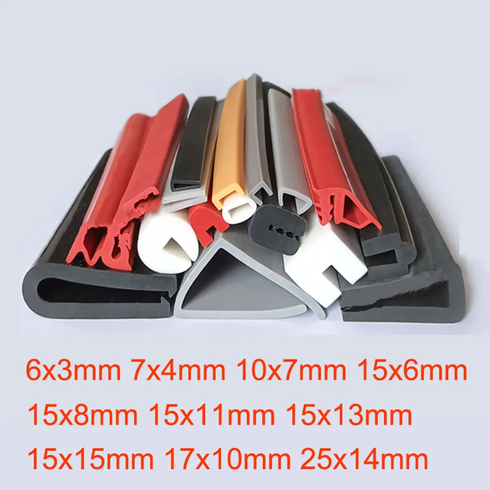1/3/5Meter Full Size Groove Silicone Car Door Protector Anti Collision Strip Metal Shell Glass Steel Plate Card Slot Edge Shield