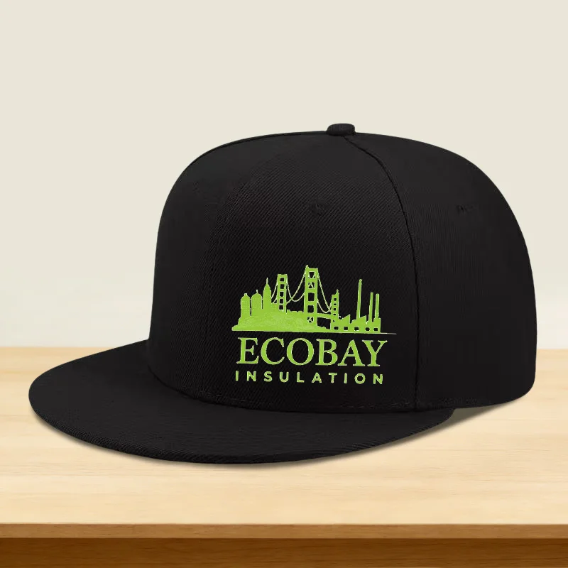 1pc ECOBAY INSULATION Cityscape Building Landscape Print Hipster Cap, Flat Brim High Crown, Men'S and Women'S Outdoor Sport Styl