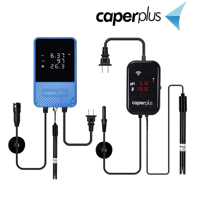 110-240V Caperplus Aquarium Q1 Q2 PH Temperature TDS 3 In 1 Intelligence Monitor Detector WIFI APP PH Digital Monitor Fish Tanks