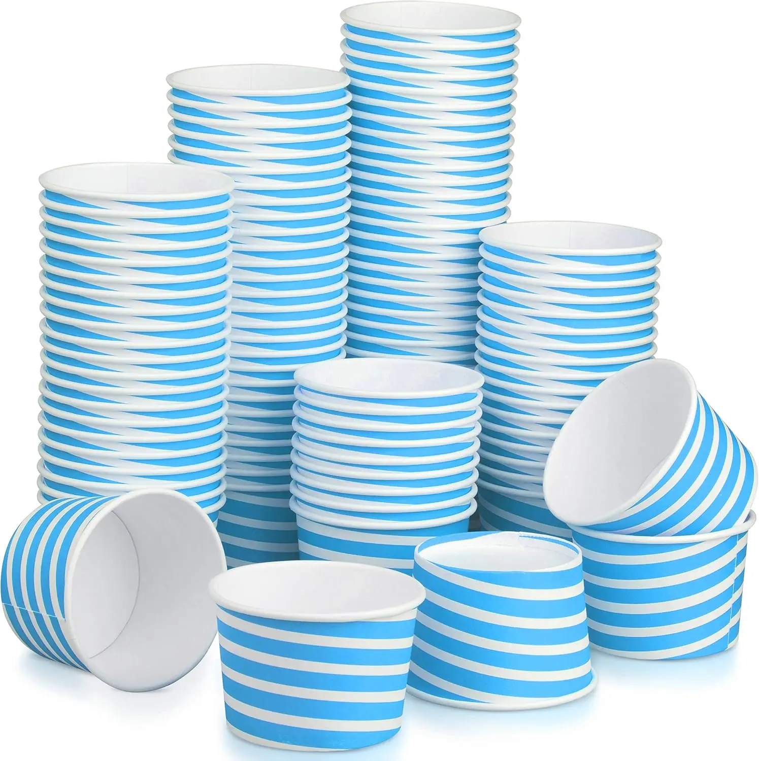 

EXTRA DURABLE Ice Cream Cups - 100 Pack Ice Cream Sundae Cups, Frozen Yogurt Dessert Cups (Blue)