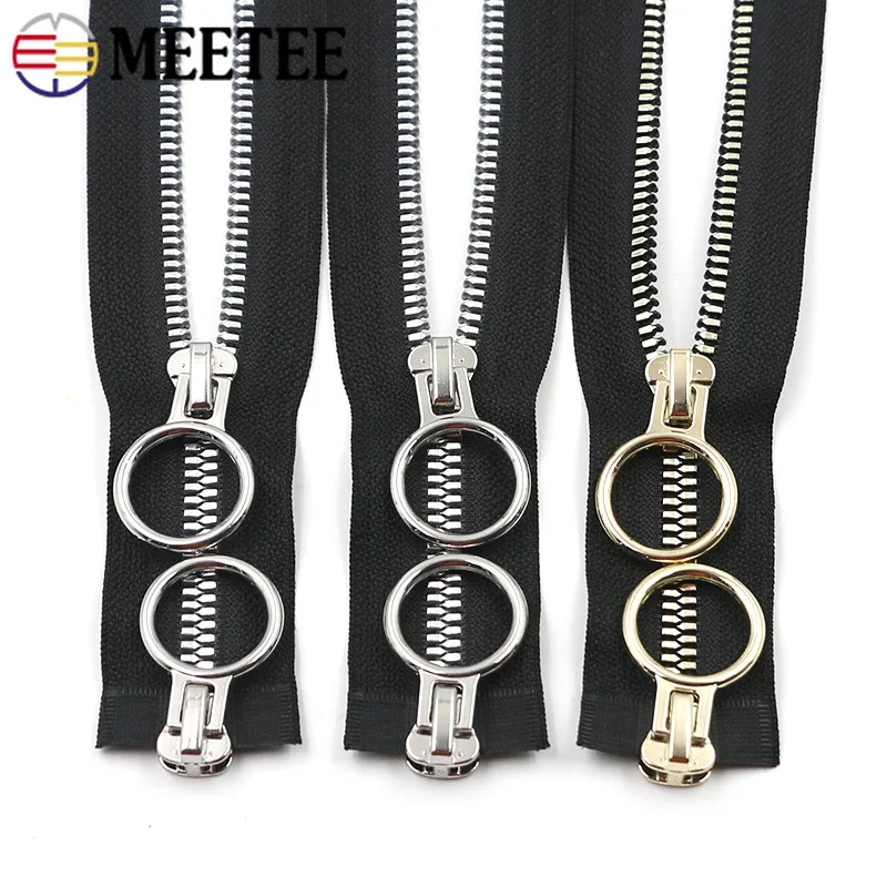 5 # 8 # 60-100 سنتيمتر الراتنج السوستة المفتوحة نهاية مزدوجة المتزلجون يا حلقة مجتذب سترة حقيبة الديكور البريدي طقم تصليح DIY بها بنفسك الخياطة اكسسوارات #1