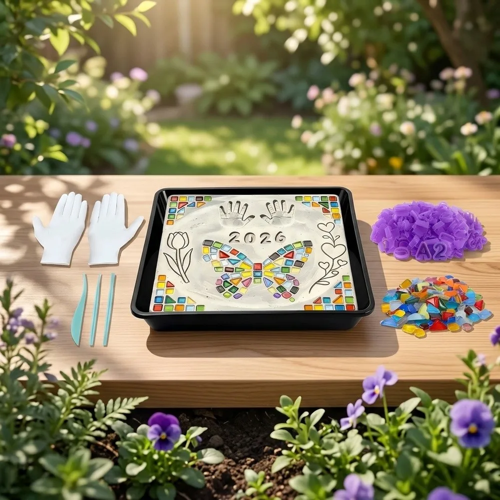 10 Inch Square Garden Stone Set For Diy Craft Gifts Includes Cement Mixing Square Foot Garden Stone Set