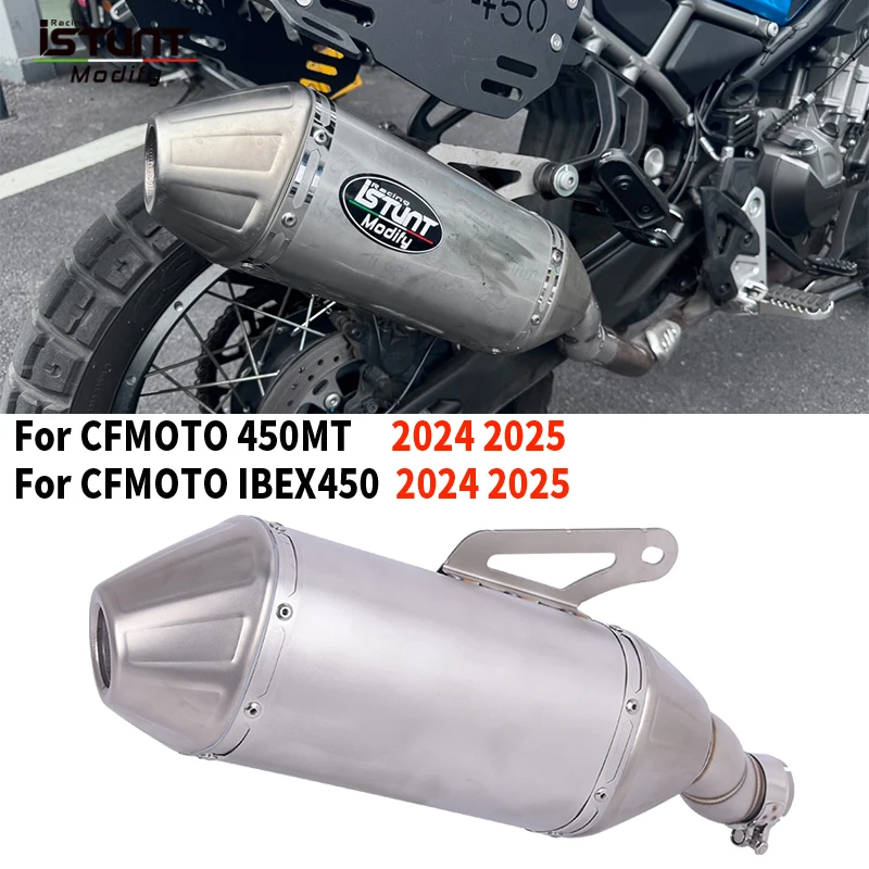 

For CFMOTO 450MT 450 MT IBEX450 IBEX 450 2024 2025 Motorcycle Exhaust Escape System Mid Pipe Muffler With Removable DB Killer