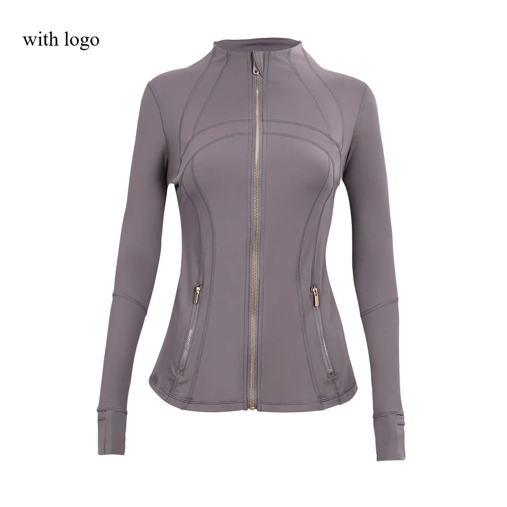 سترة للياقة البدنية للسيدات من LULU بسحاب ذهبي، وياقة واقفة، وملابس الجري لليوجا سريعة الجفاف