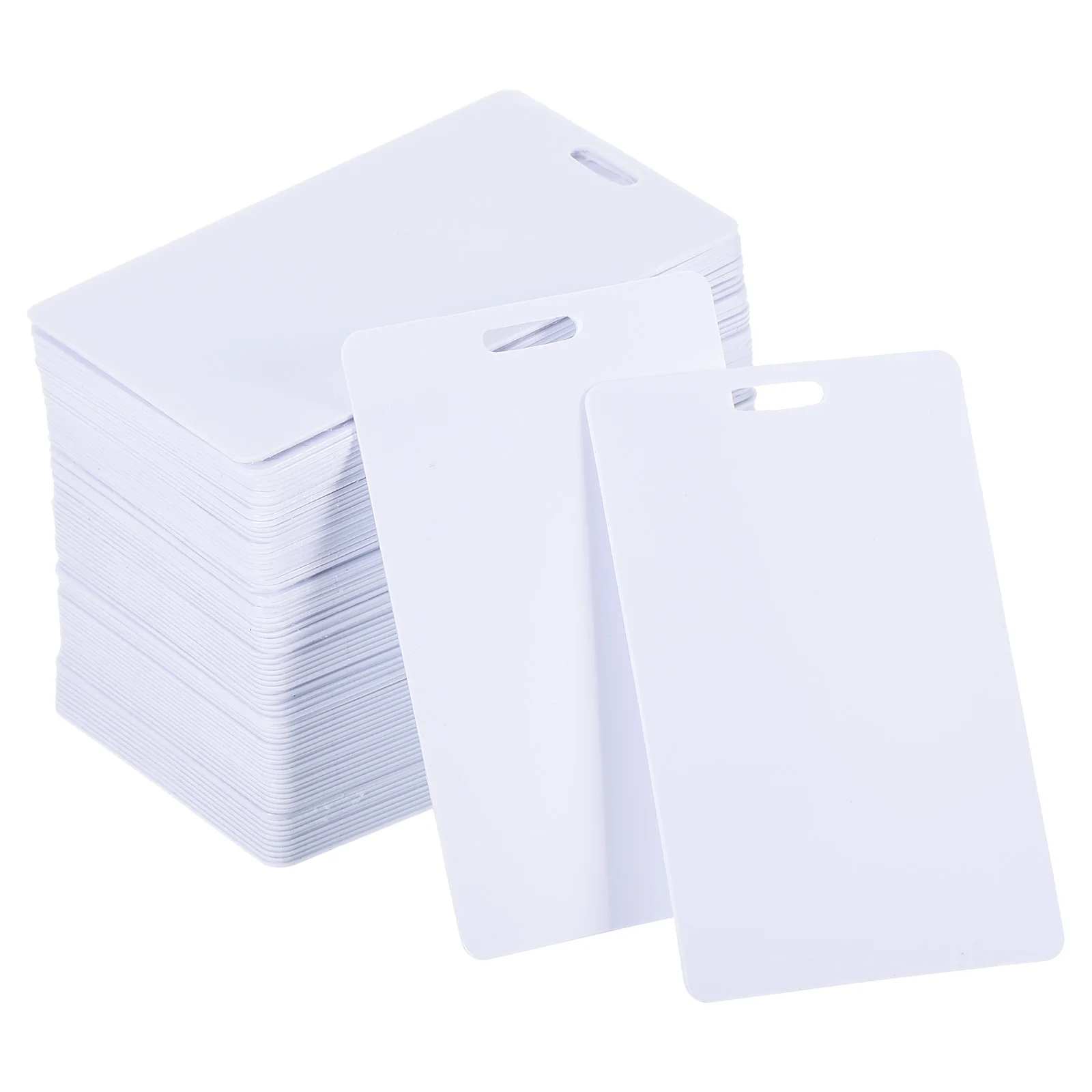 100-500Pcs PVC Cards with Slot Punch 30Mil Graphic Quality Printable Vertical Blank Cards for ID Badge Business Card Credit Card