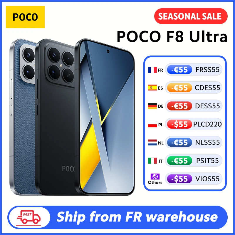 【Estreno mundial】POCO F8 Ultra Smartphone Snapdragon 8 Elite Gen 5 6500mAh 6,9 "120Hz Pantalla AMOLED POCO Hyper RGB compatible con NFC
