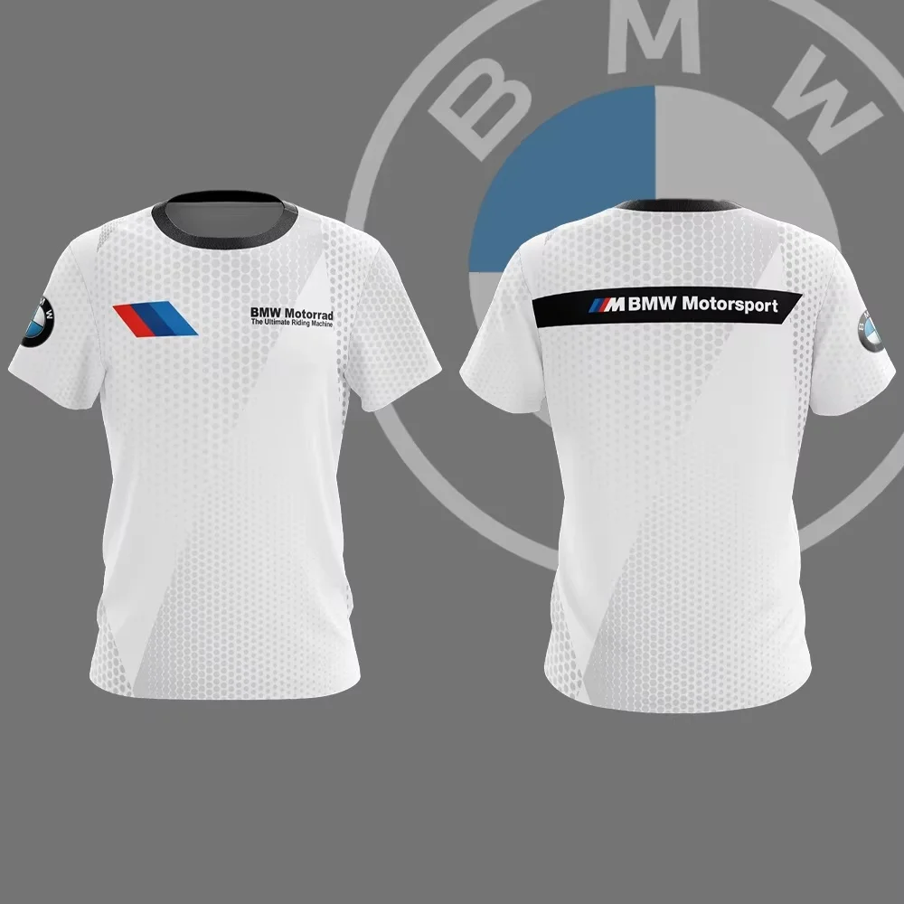 2025 الصيف BMW الرجال العلامة التجارية التجفيف السريع تي شيرت قصيرة الأكمام دراجة نارية سباق جديد مريح عادية فضفاض موضة تنفس #1
