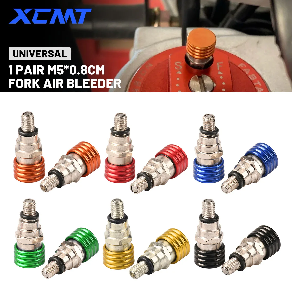 

M5x0.8 Bleed Waterproof Front Fork Bleeder Relief Valve For Yamaha YZ TTR WR 125 250 450F Suzuki DRZ RM RMX RMZ Kawasaki Honda