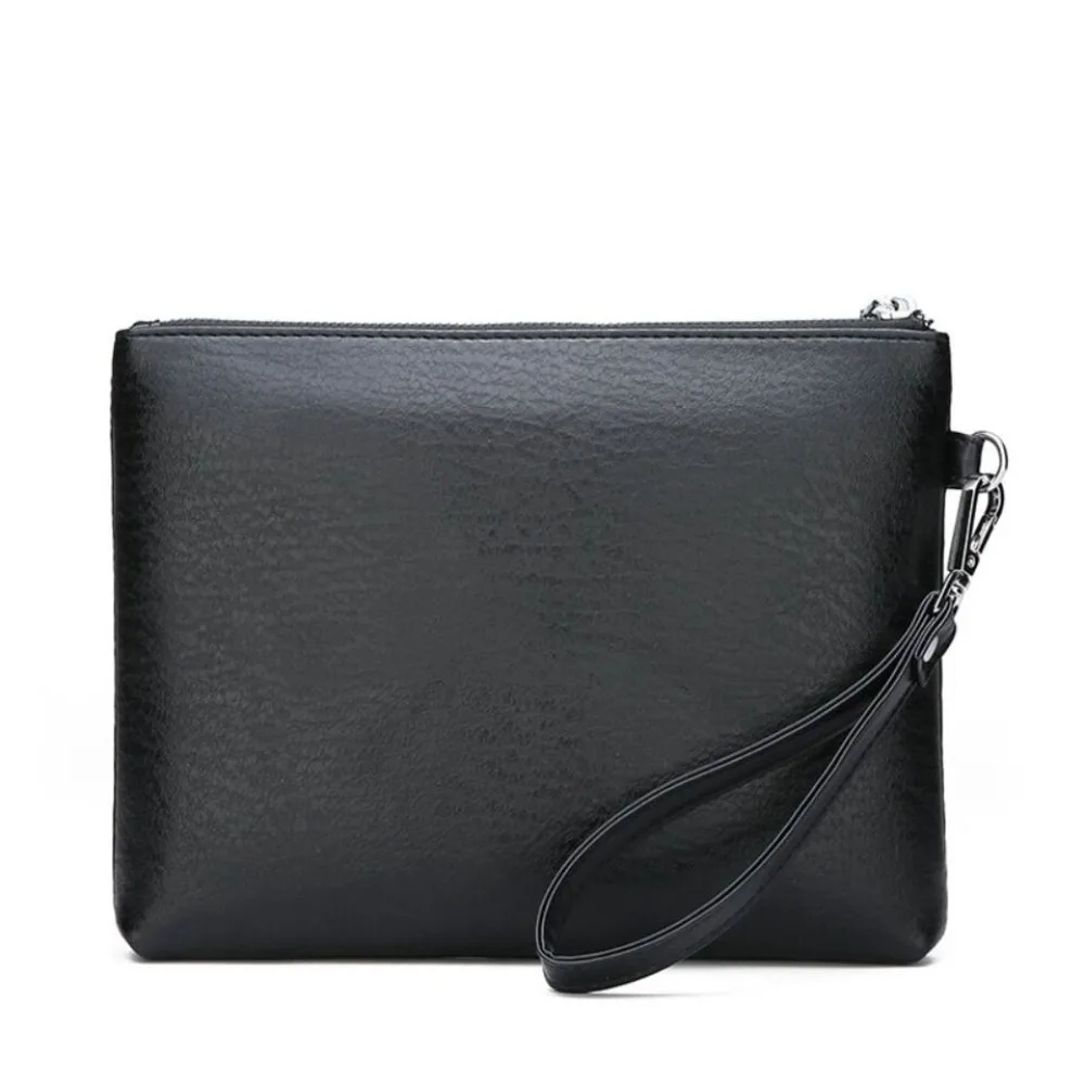 New Leisure Male Clutch Bag PU Soft Leather Large Capacity Envelope Package Toiletry Bag