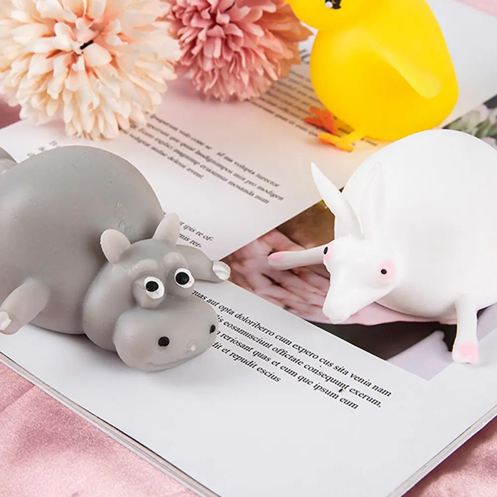 Gifts Kids Blow Toy Fidget Toy Cartoon Animal Antistress Decompression Toy Inflatable Hippo Chicken Squeeze Toy