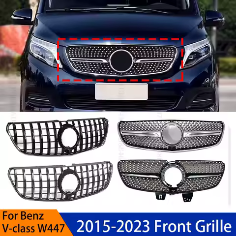 For 2015-2023 Mercedes Benz V-Class W447 Diamond Style Front Grille, Radiator Grille Upgrade, Sport Grid Replacement