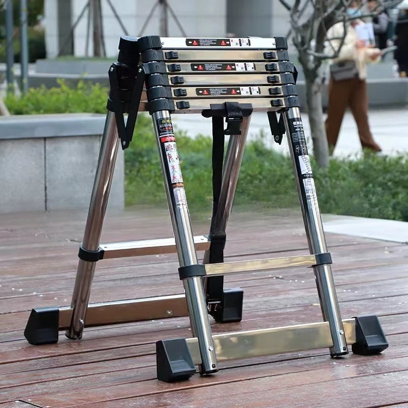 Firm Multifunctional telescopic ladder Engineering ladder Bamboo ladder Staircase Indoor folding ladder Patent
