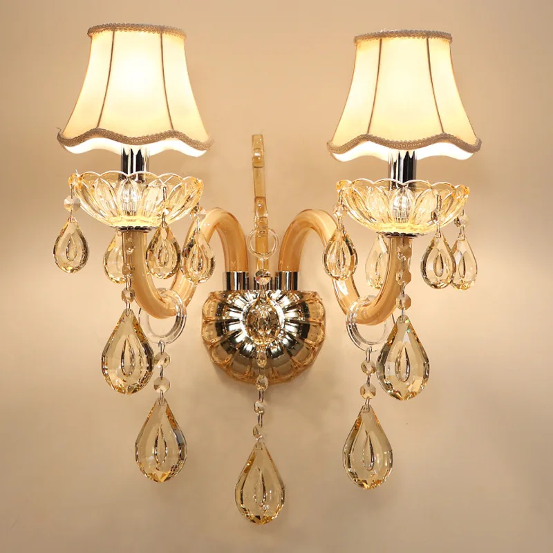 

European modern crystal wall lamp home living room bedroom garden corridor lamps and lanterns luster led glass crystal wall lamp